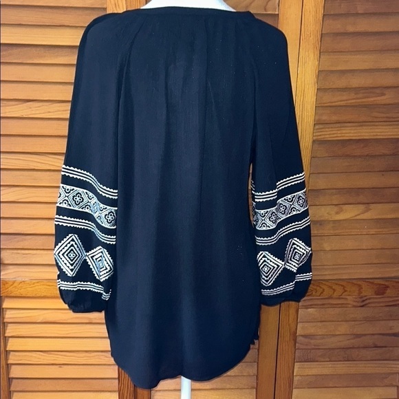 The Pioneer Woman Gorgeous Boho Black Embroidered Women's Top Size Small - Picture 7 of 10
